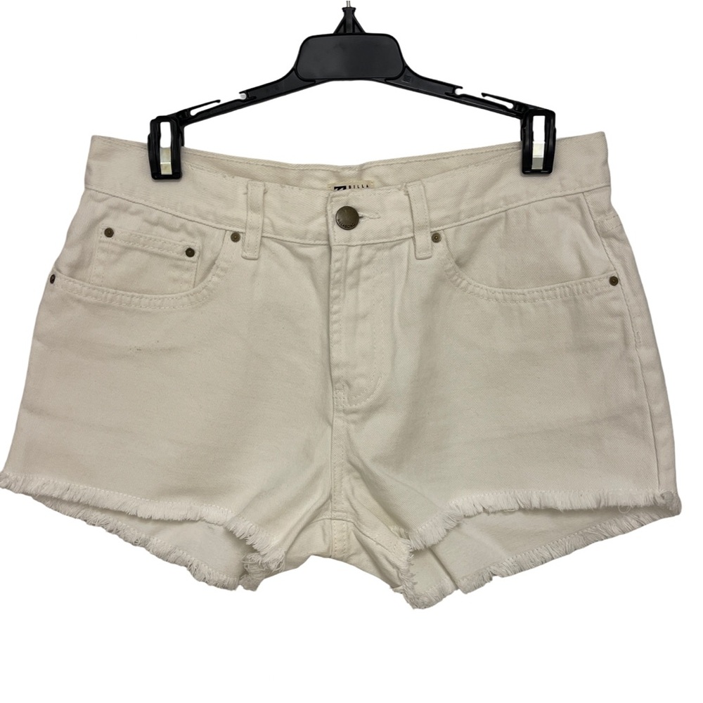 Billabong Fringed Hem White Denim Shorts Women’s 28